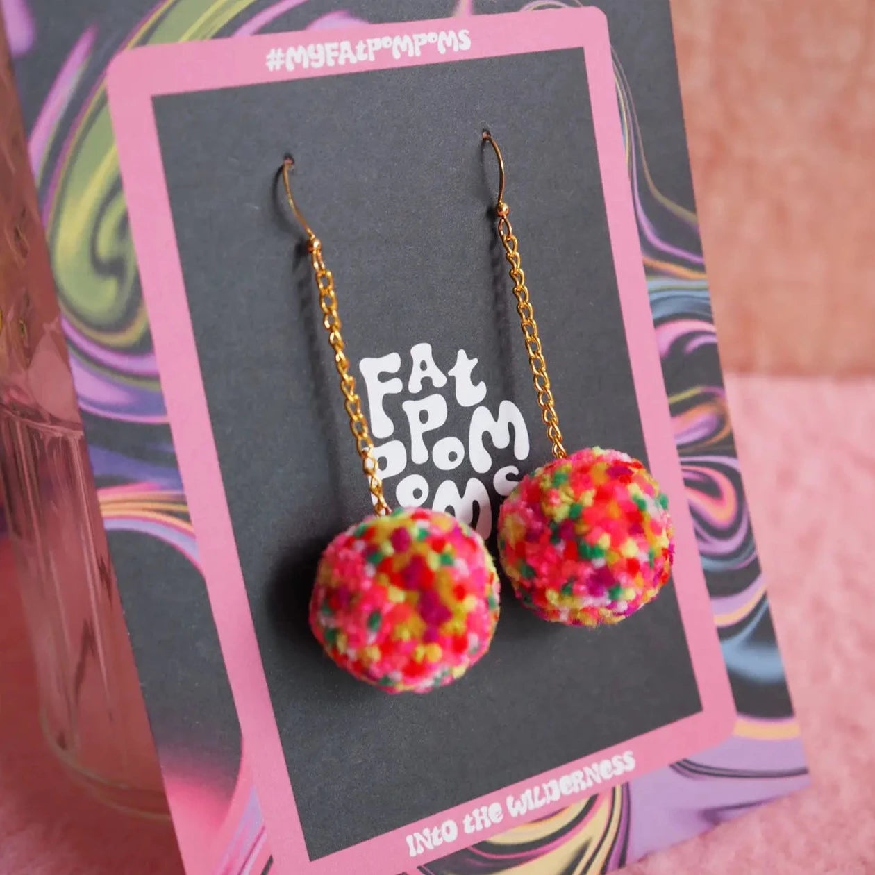 Leopard pom pom earrings deals