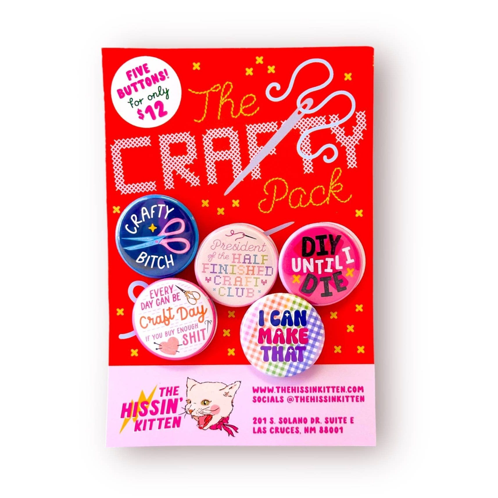 The Crafty Pack- Pin Back Buttons