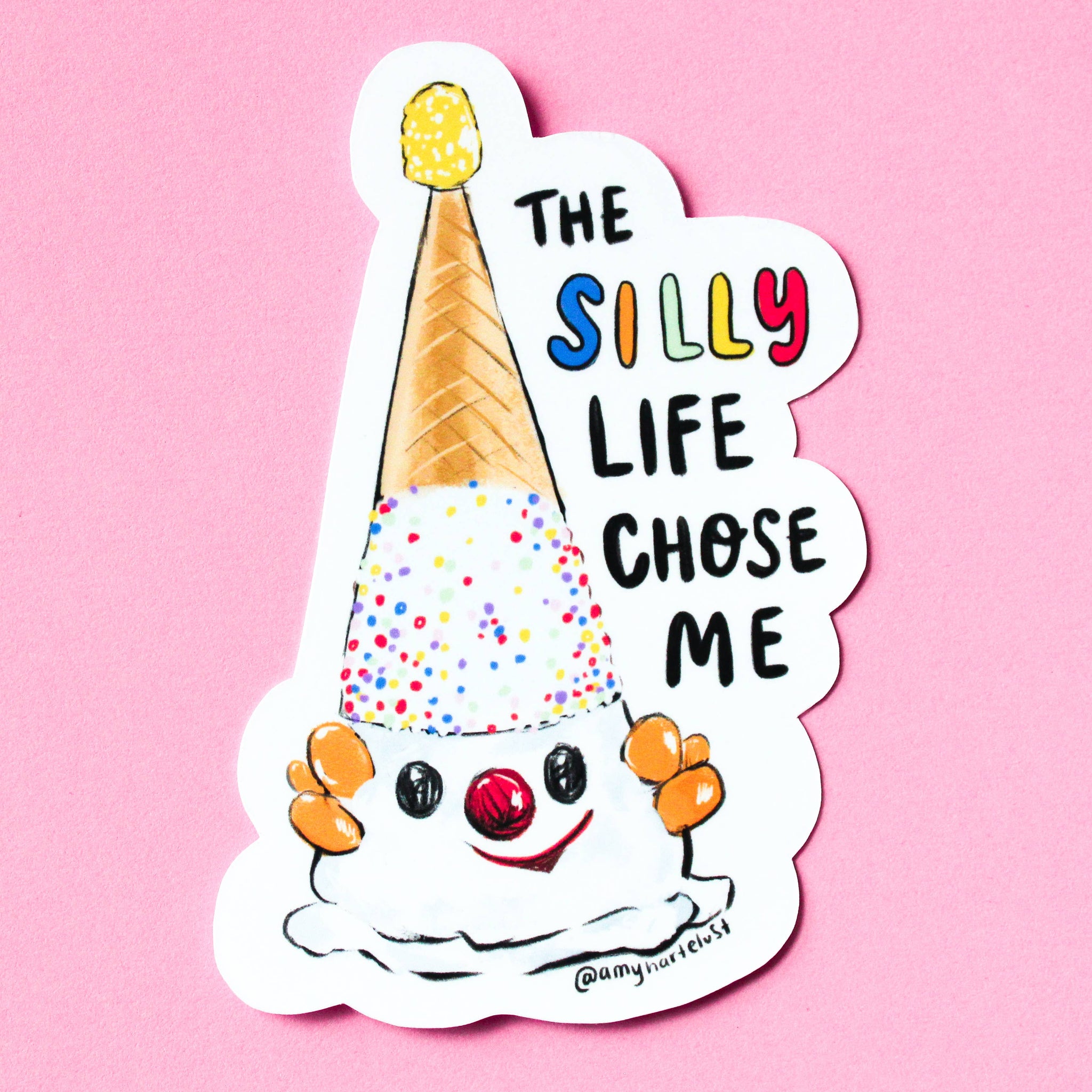 Silly Clown Cone Vinyl Sticker