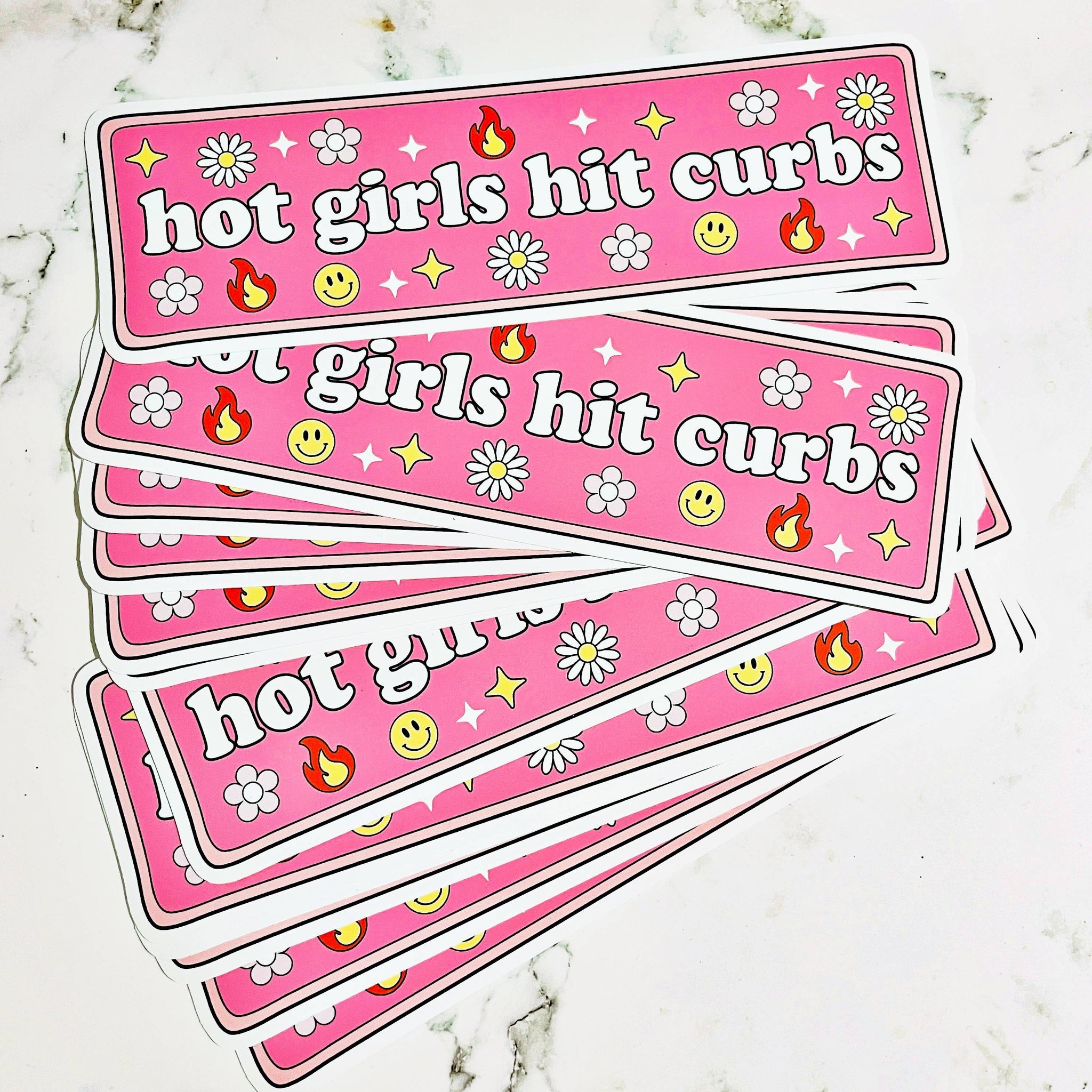 Hot Girls Hit Curbs- Vinyl Bumper Sticker