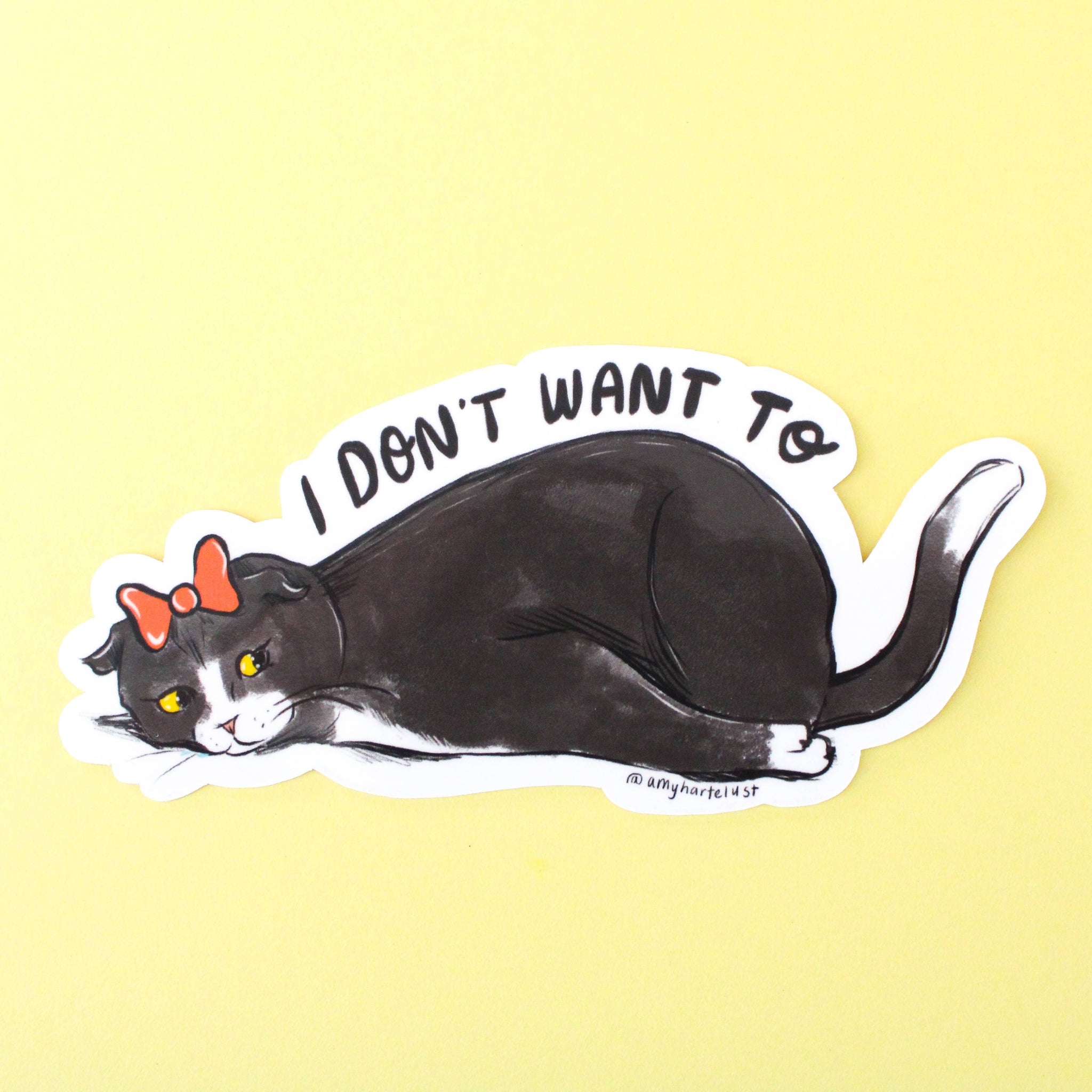 Tired Cat Vinyl Sticker