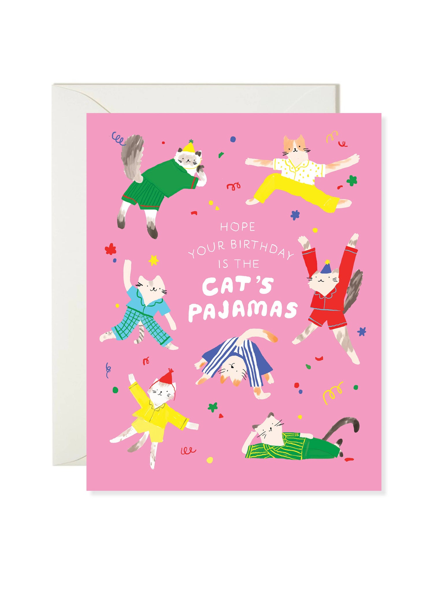 Cat's Pajamas Birthday Greeting Card