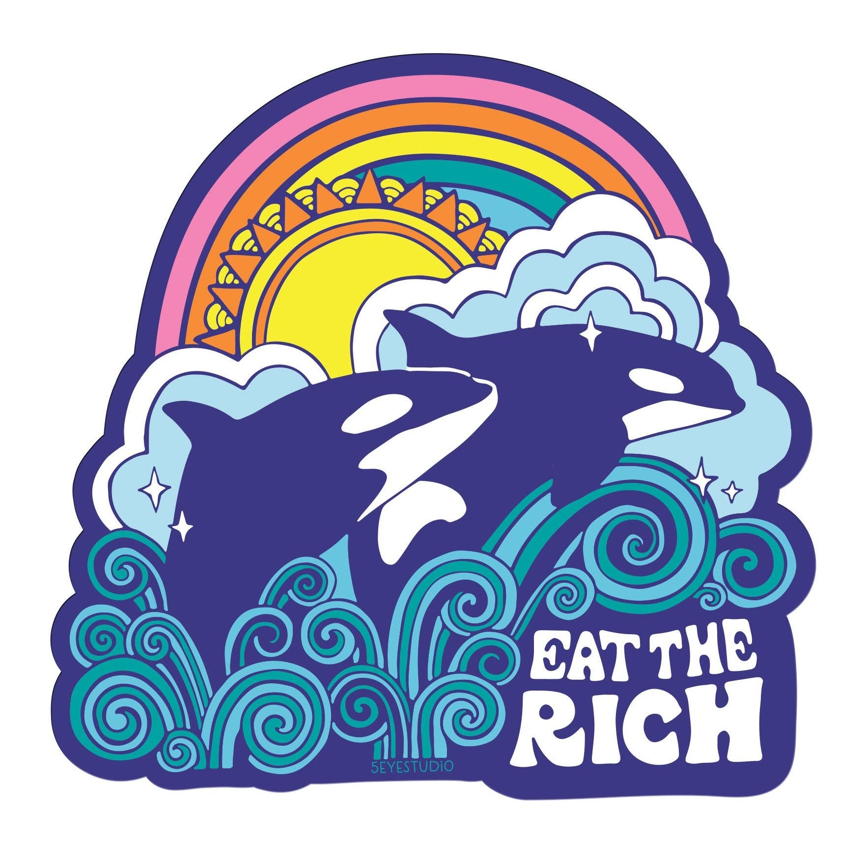 Eat the Rich Orcas Vinyl Sticker