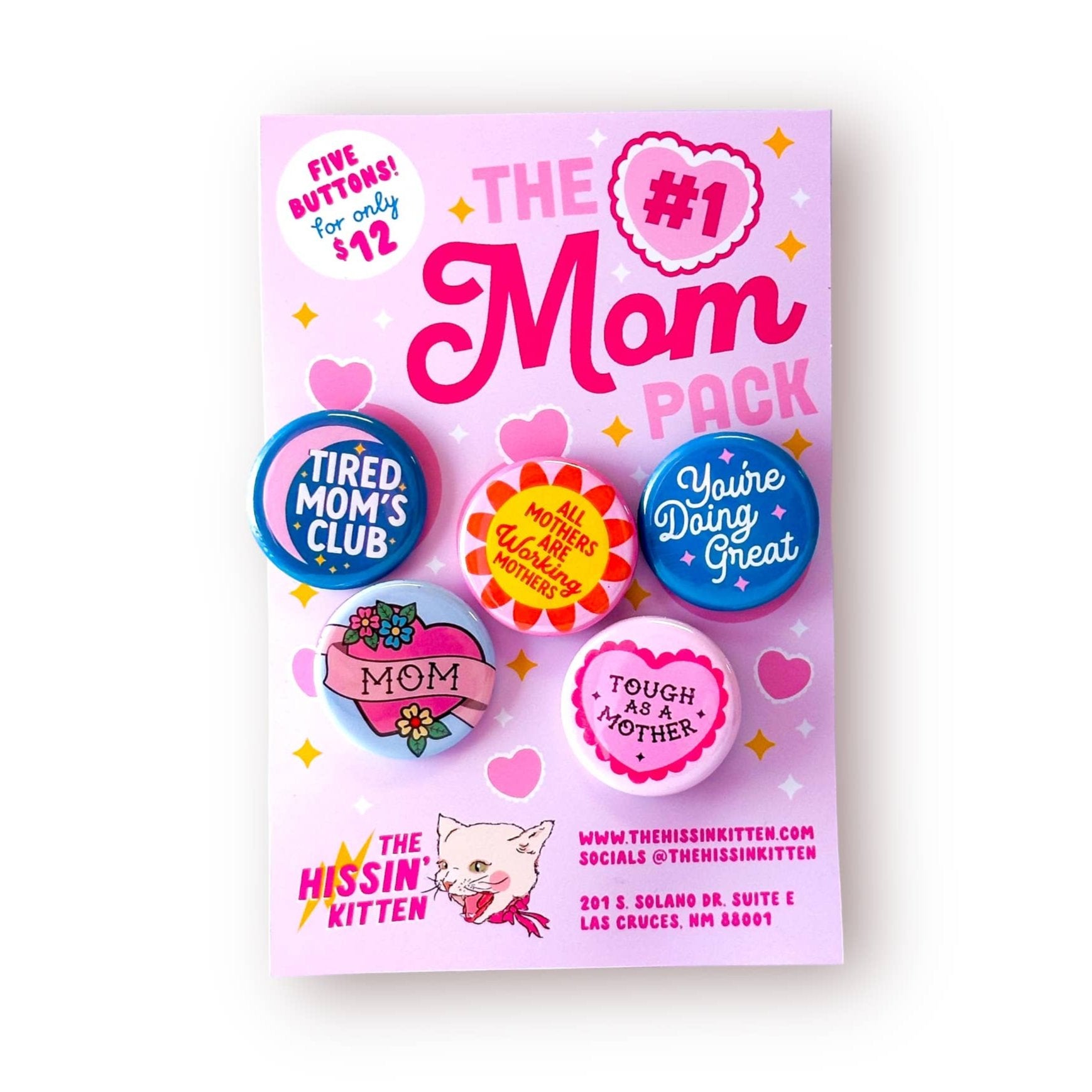 The Mom Pack- Pin Back Buttons