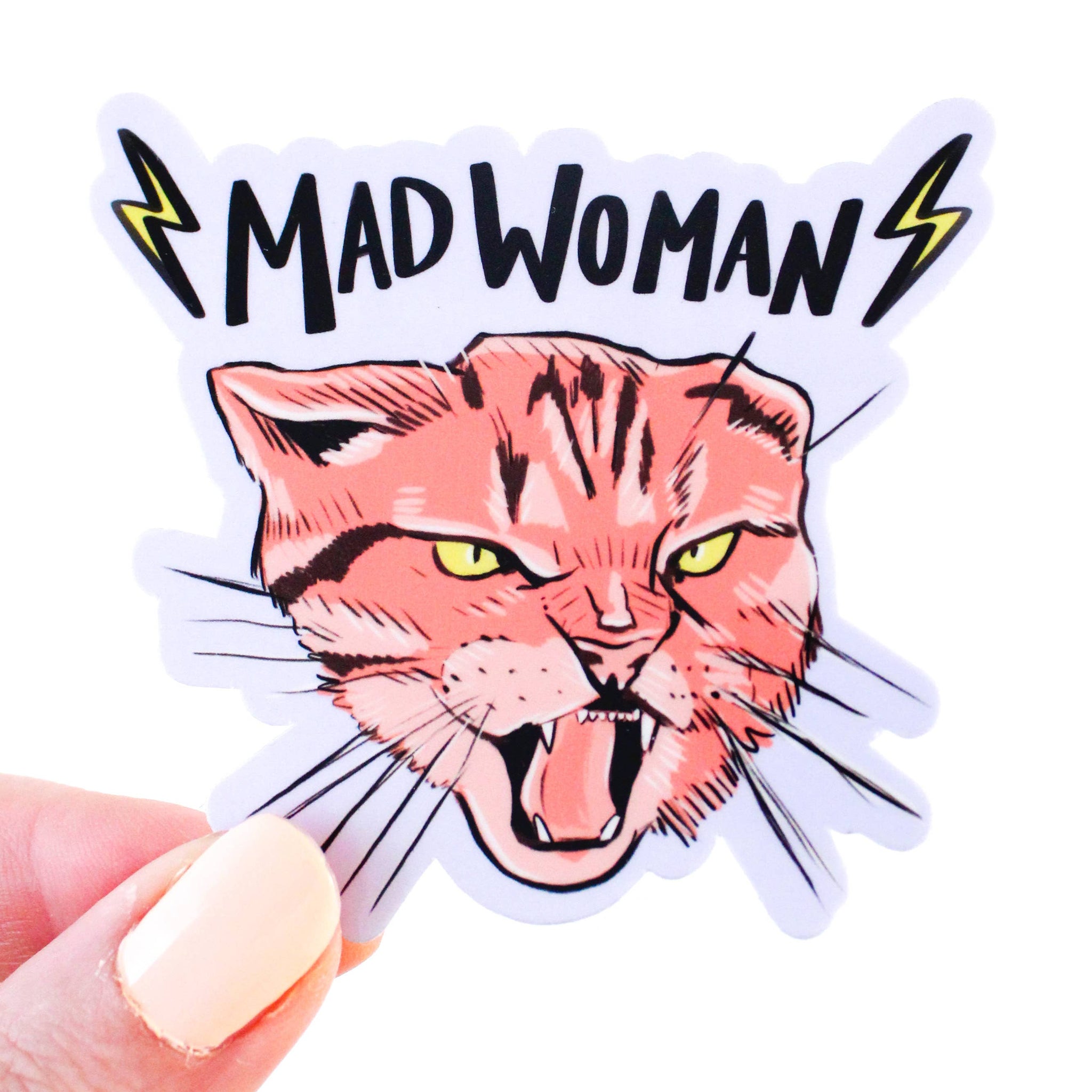 Mad Woman Cat Vinyl Sticker