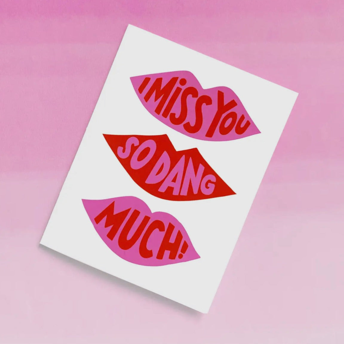 Miss You Lips Greeting Card