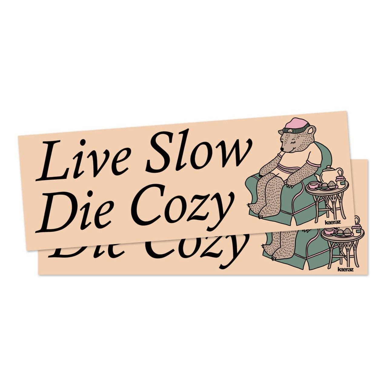 Live Slow Die Cozy Bumper Sticker