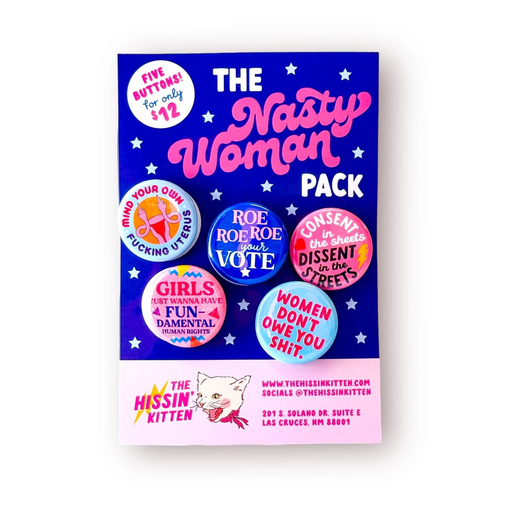 The Nasty Woman Pack- Pin Back Buttons