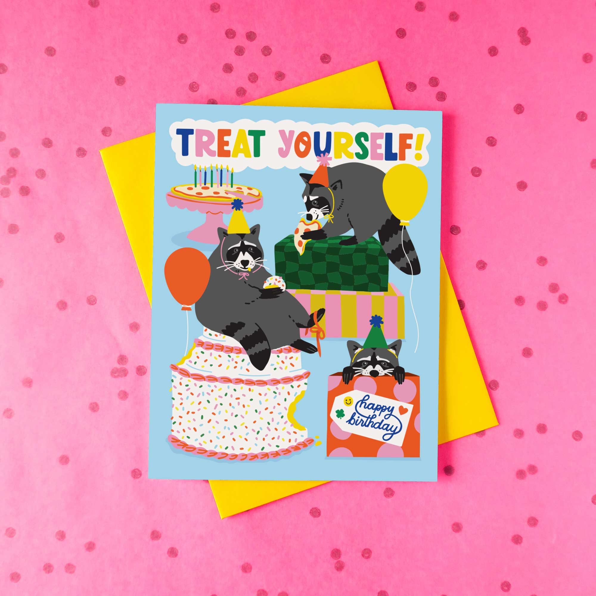 Party Raccoons Greeting Card