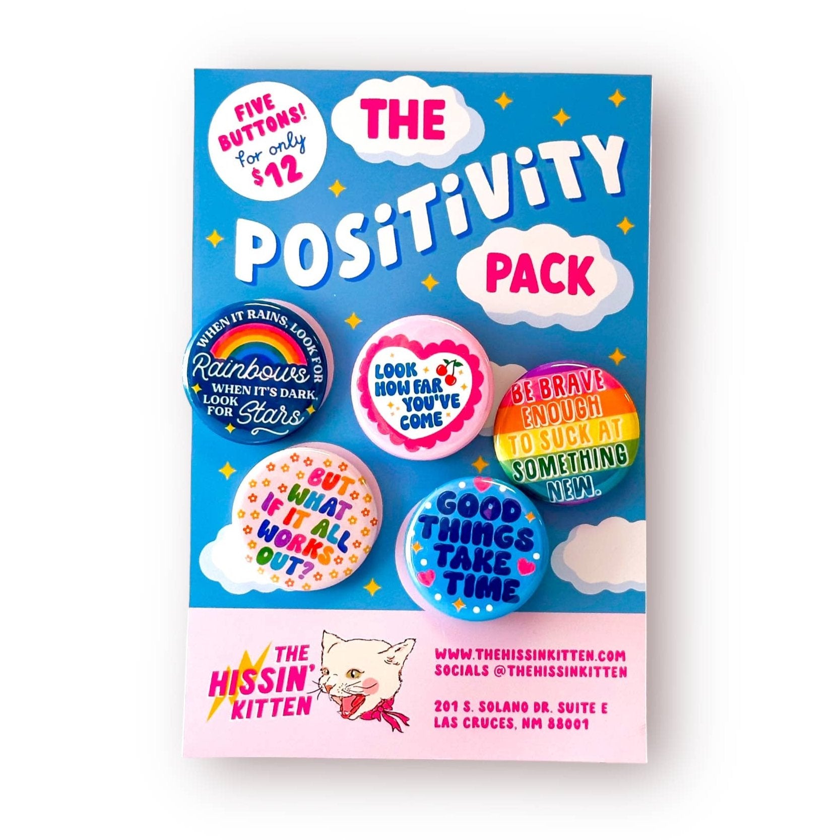 The Positivity Pack- Pin Back Buttons