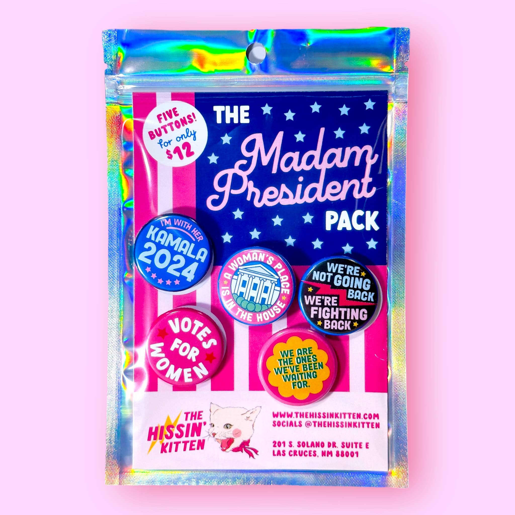 The Madam President Pack-Pin Back Buttons