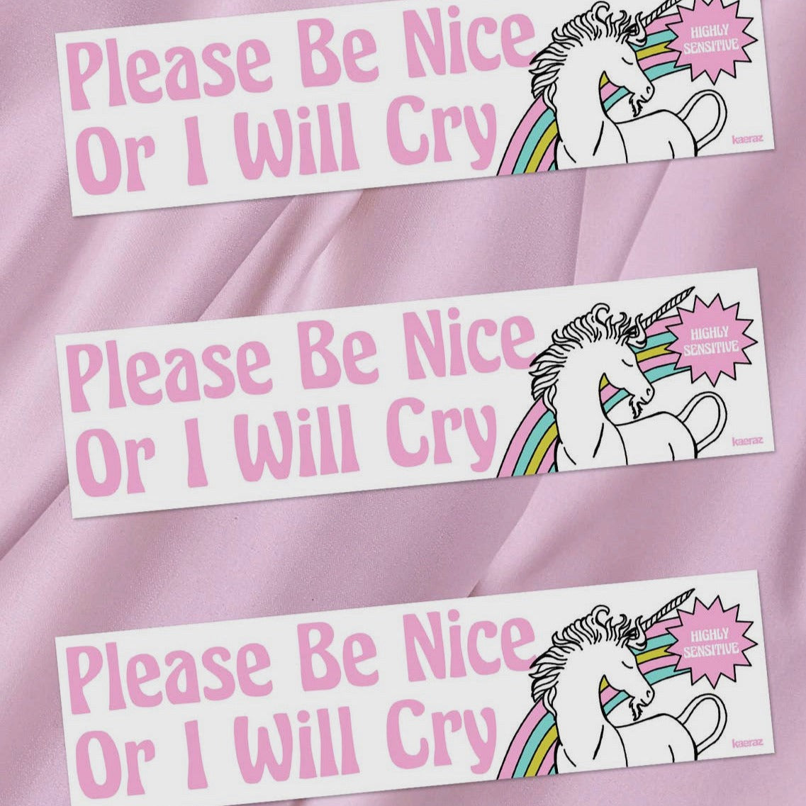 Please Be Nice Unicorn Bumper Sticker