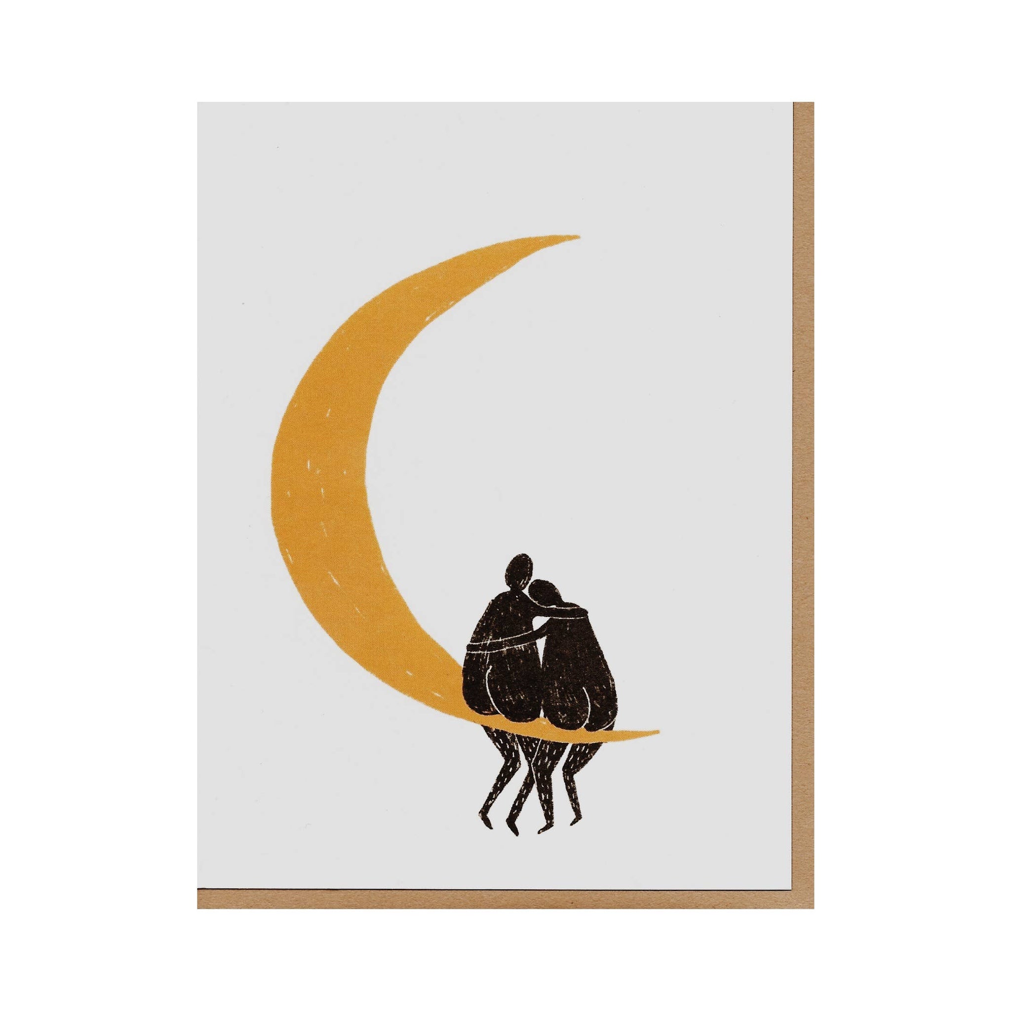 SITTING ON THE MOON Greeting Card