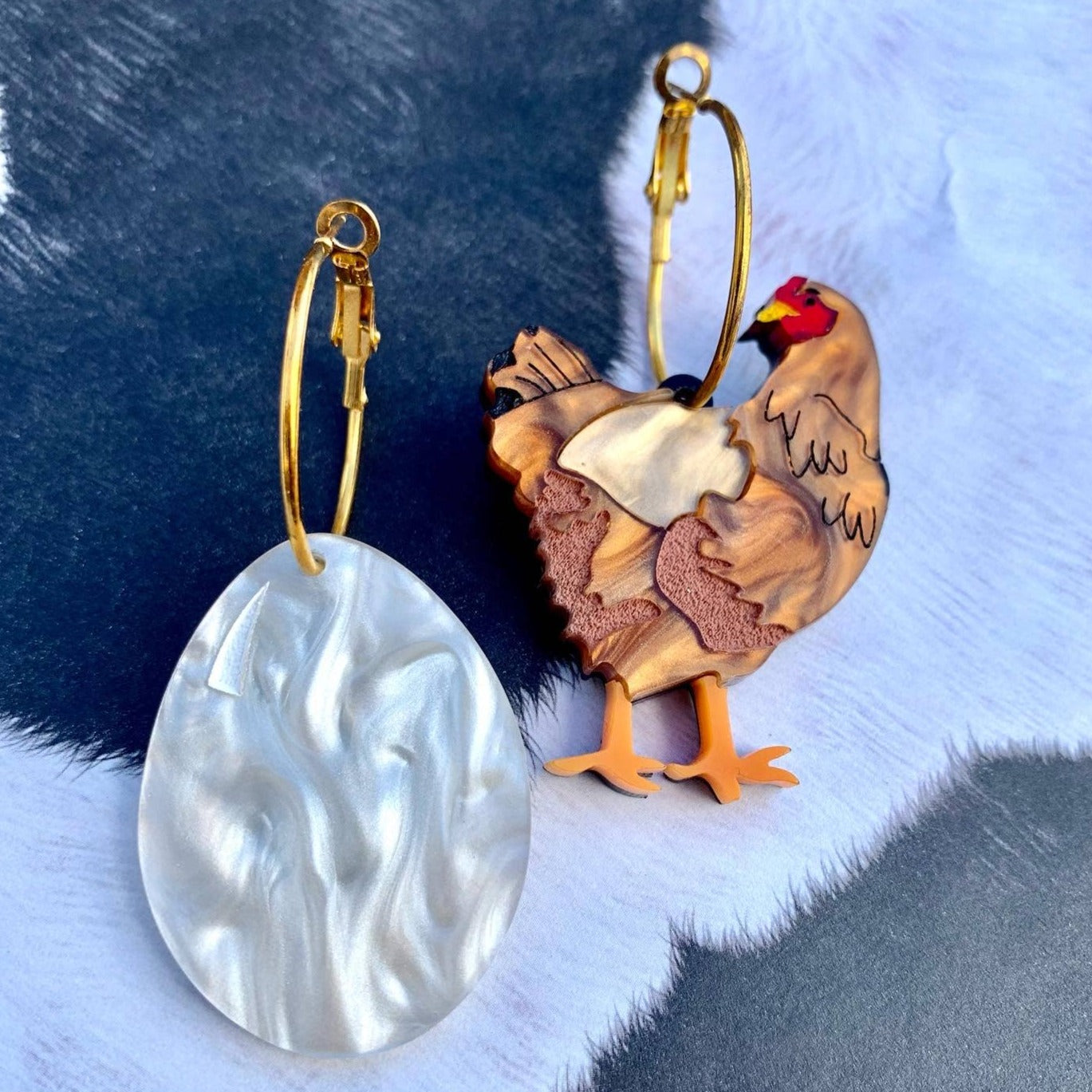 Chicken and Egg Earrings