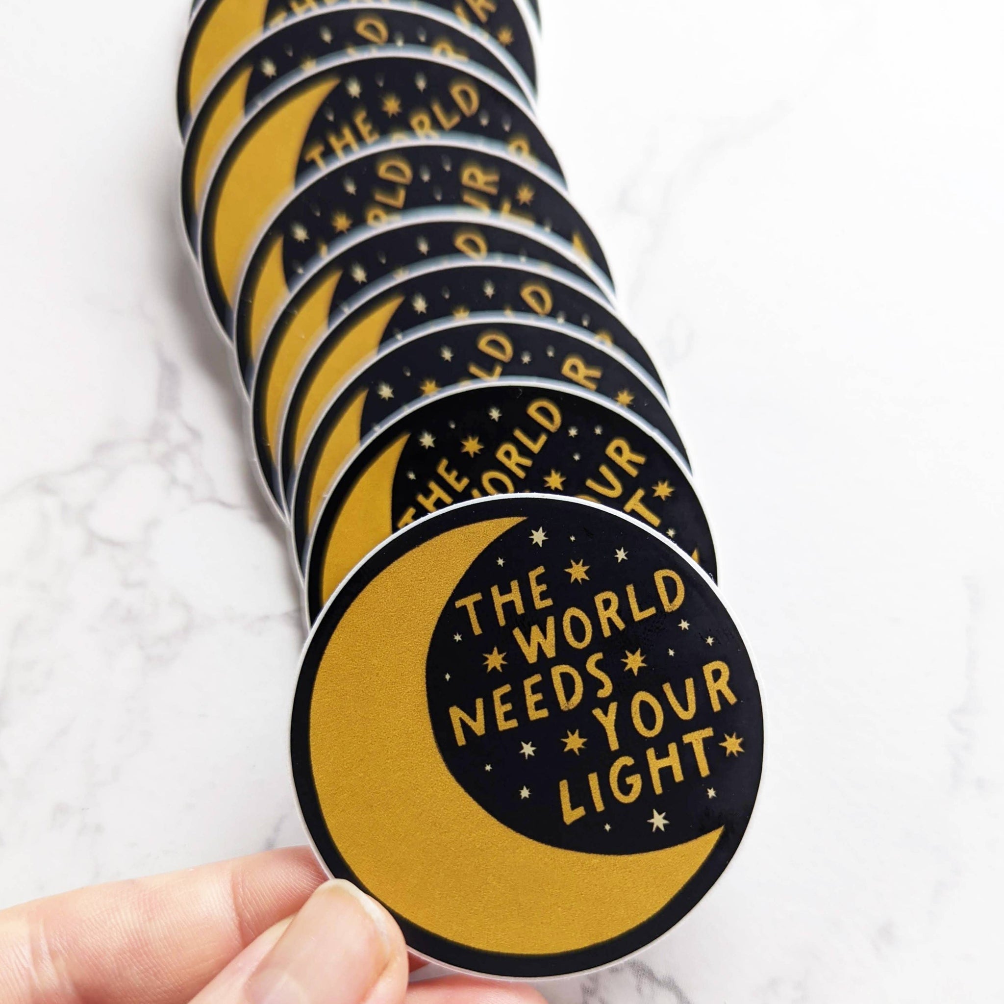 "The World Needs Your Light" Moon Sticker