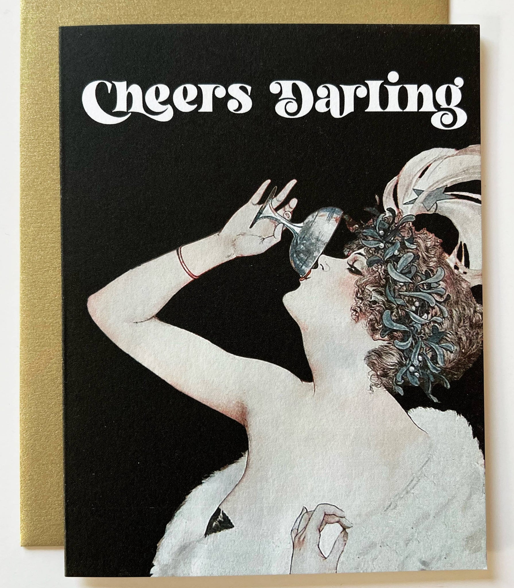 Cheers Darling Art Nouveau Card