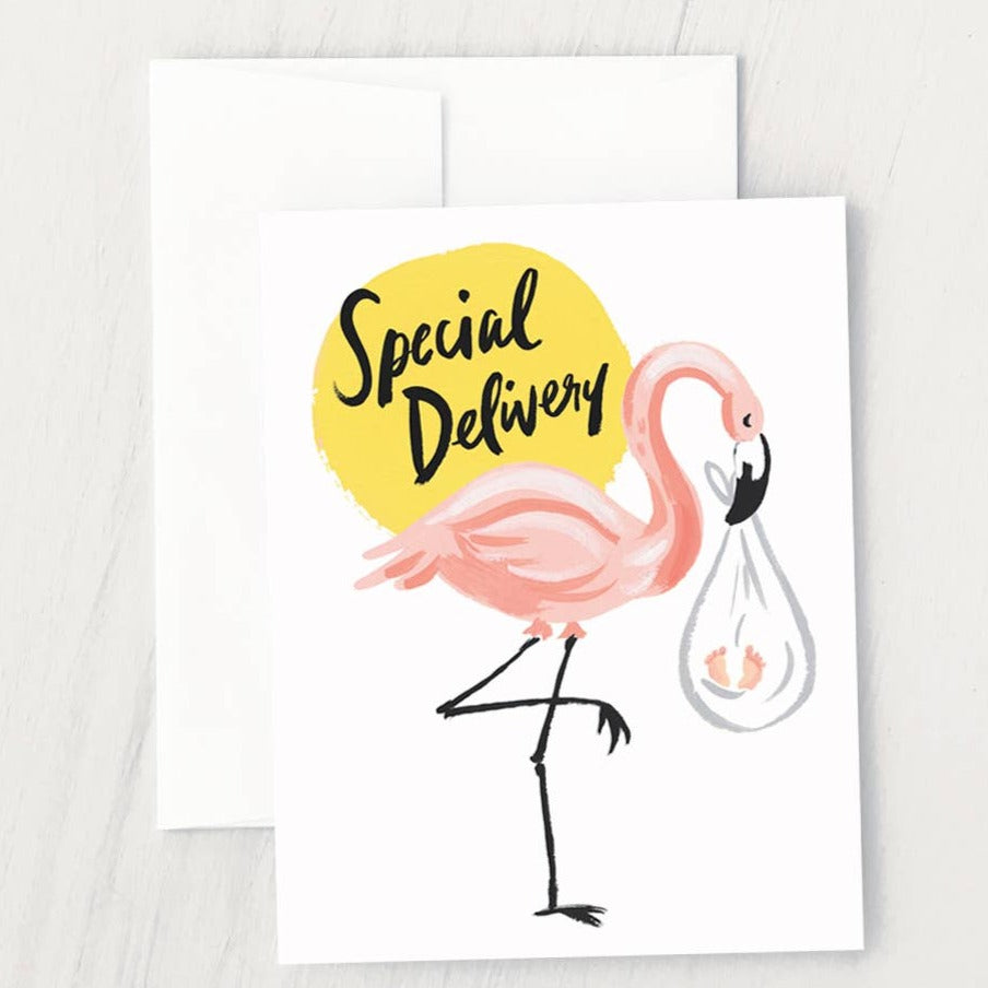 Flamingo Stork Card