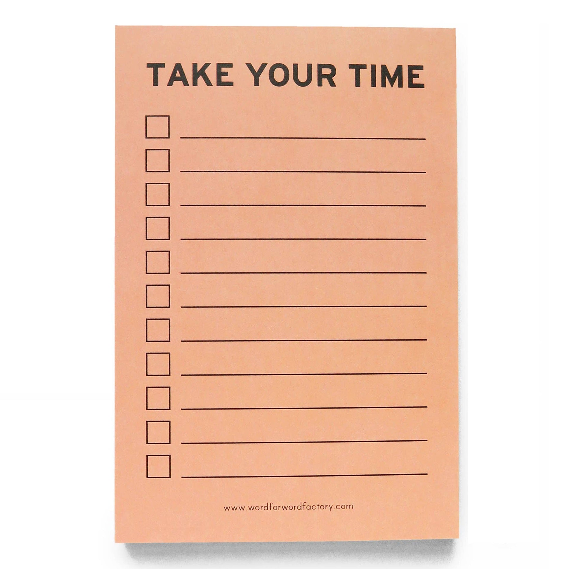 TAKE YOUR TIME Notepad Self-Care Checklist