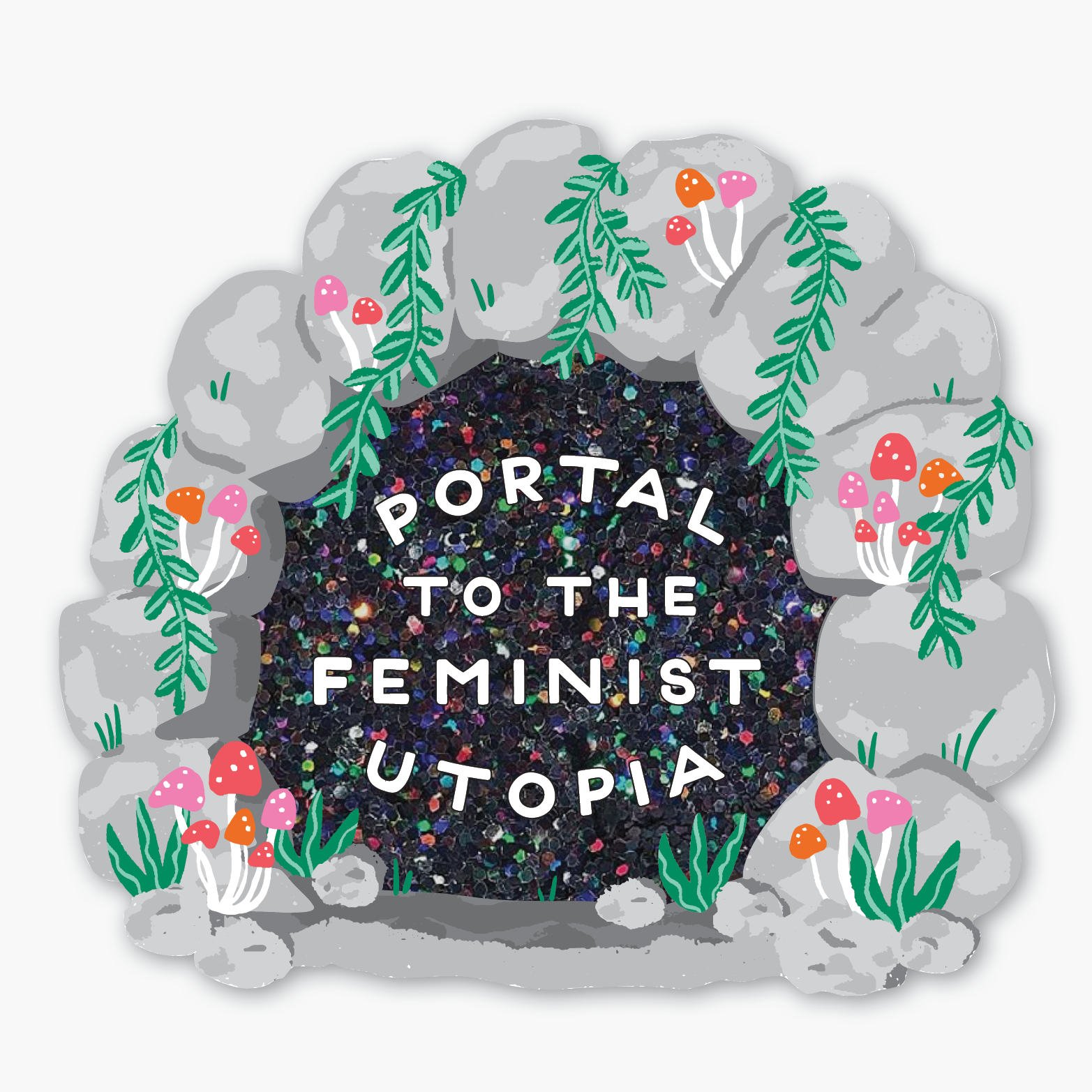 Feminist Utopia Glitter Sticker