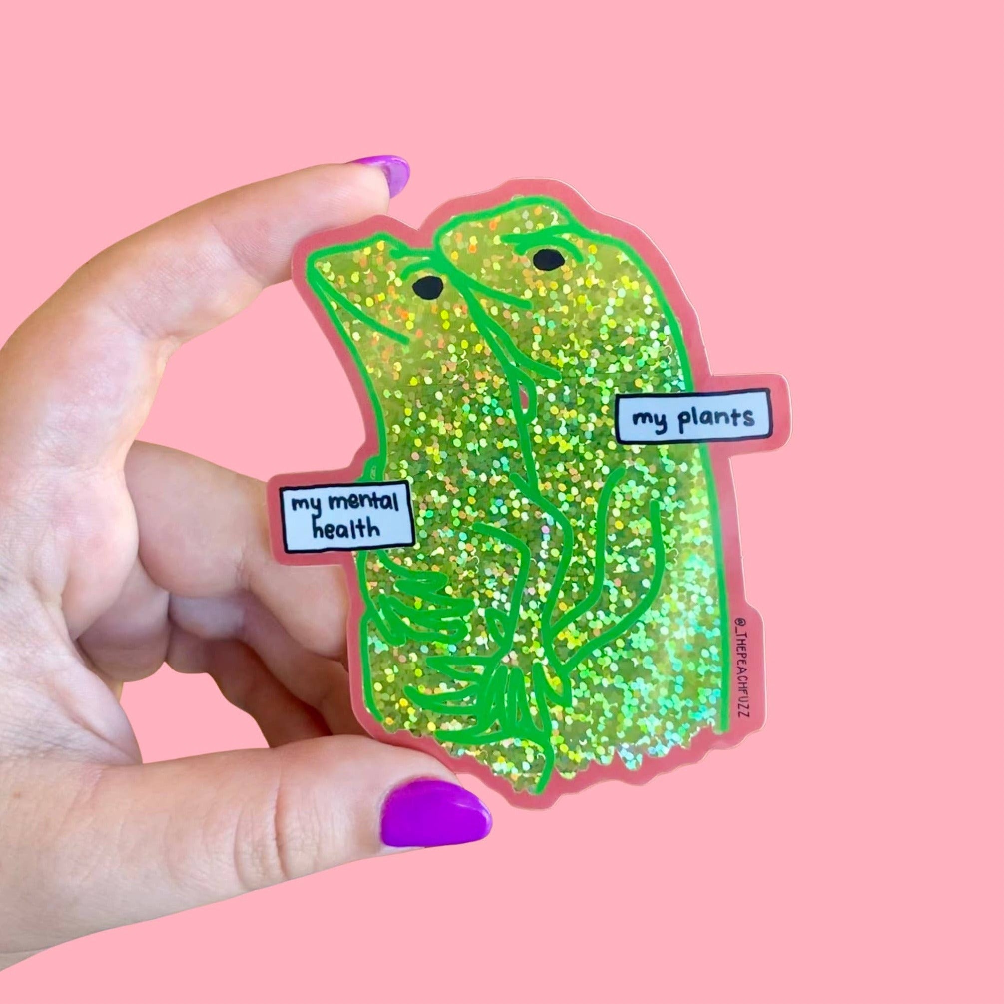 Emotional Support Lizards Glitter Sticker