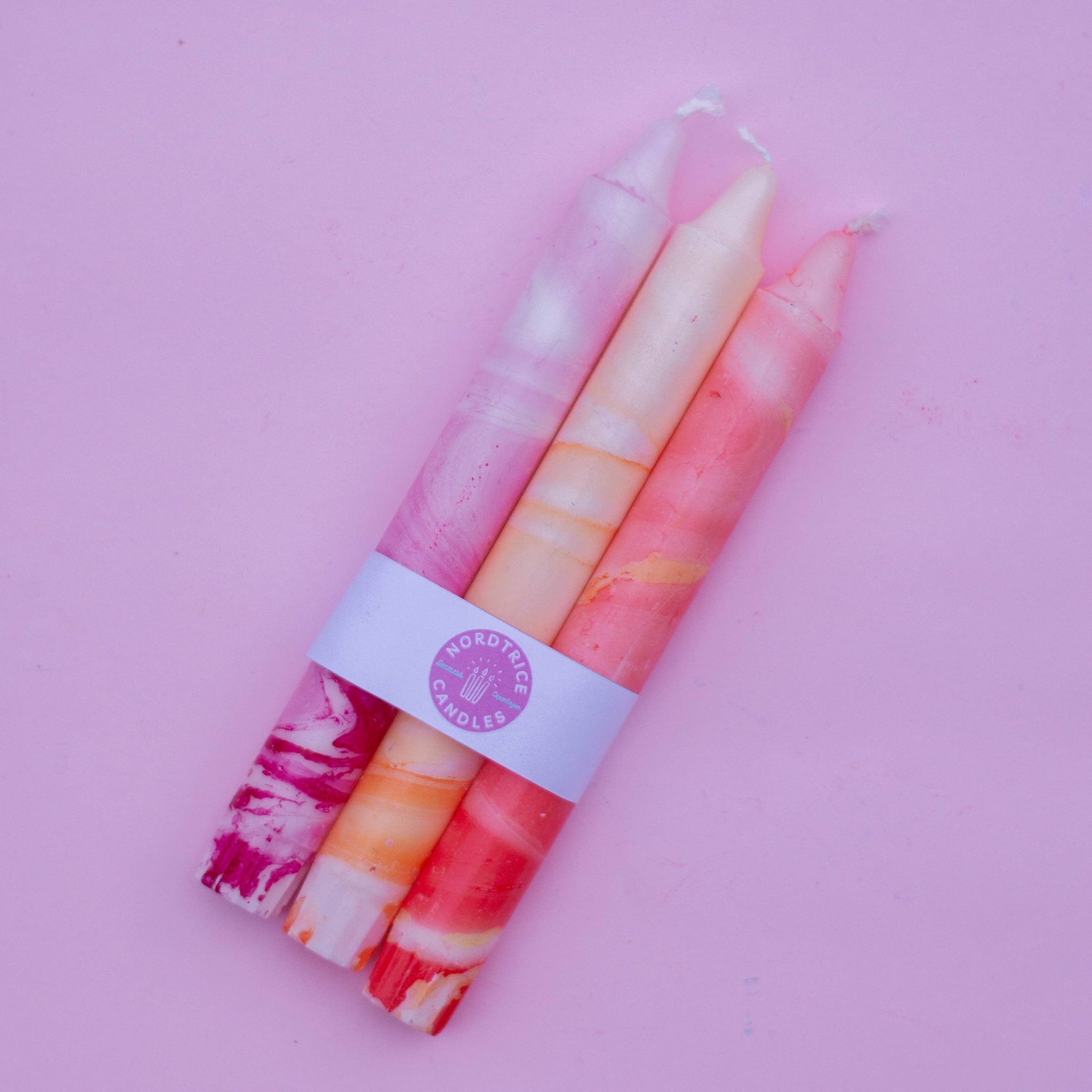 Sunset Marble Taper Candles- 3 pack