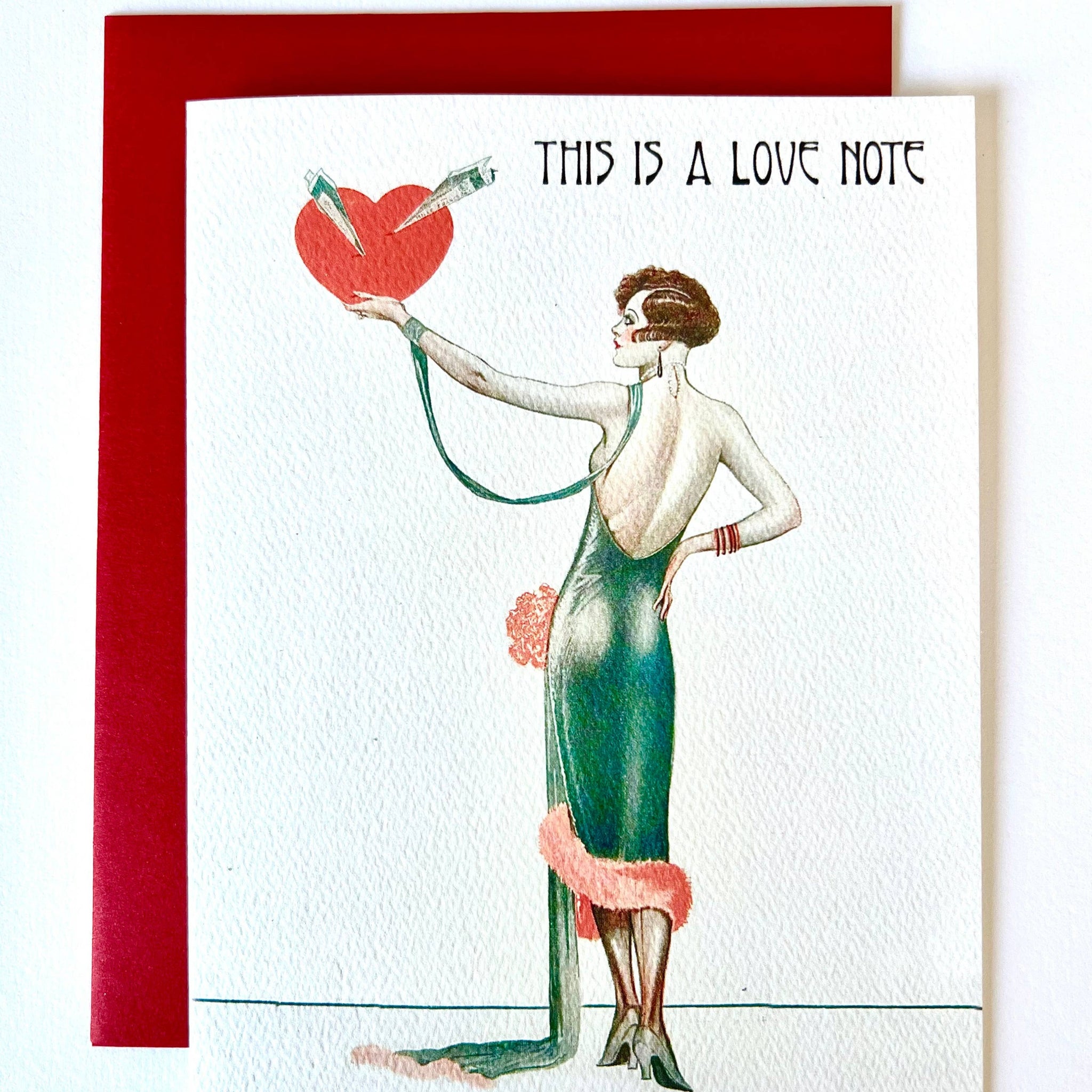 Love Note Vintage Flapper Greeting Card