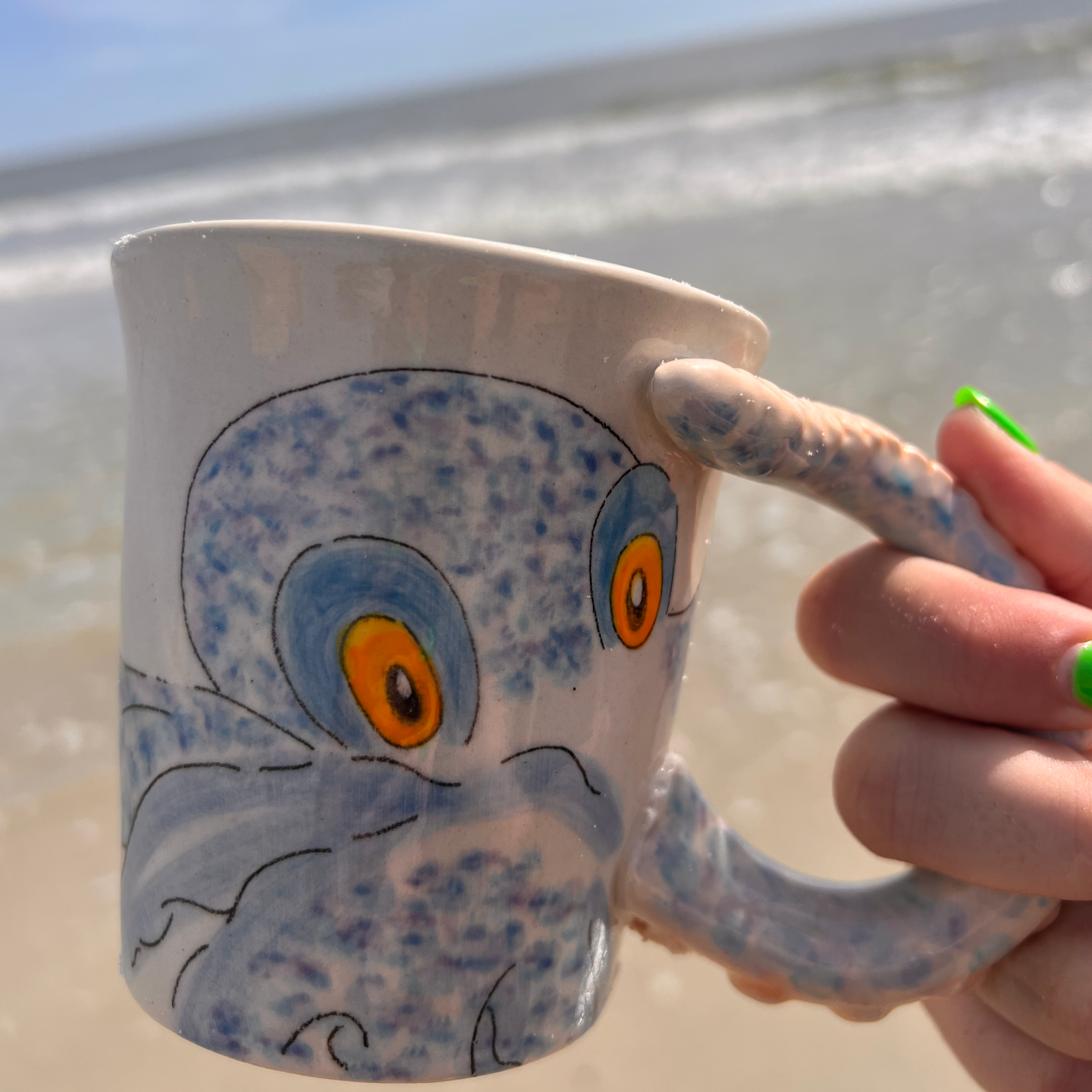 Hand Painted Octopus Mug