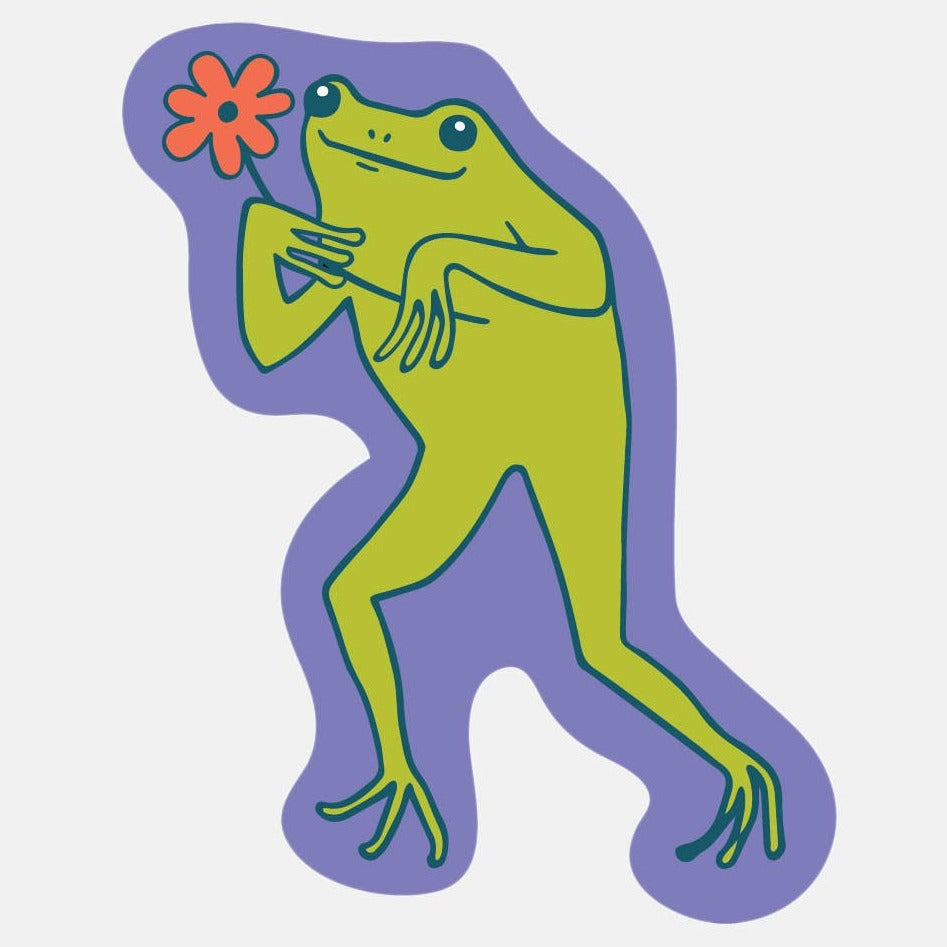 Daisy Frog Sticker