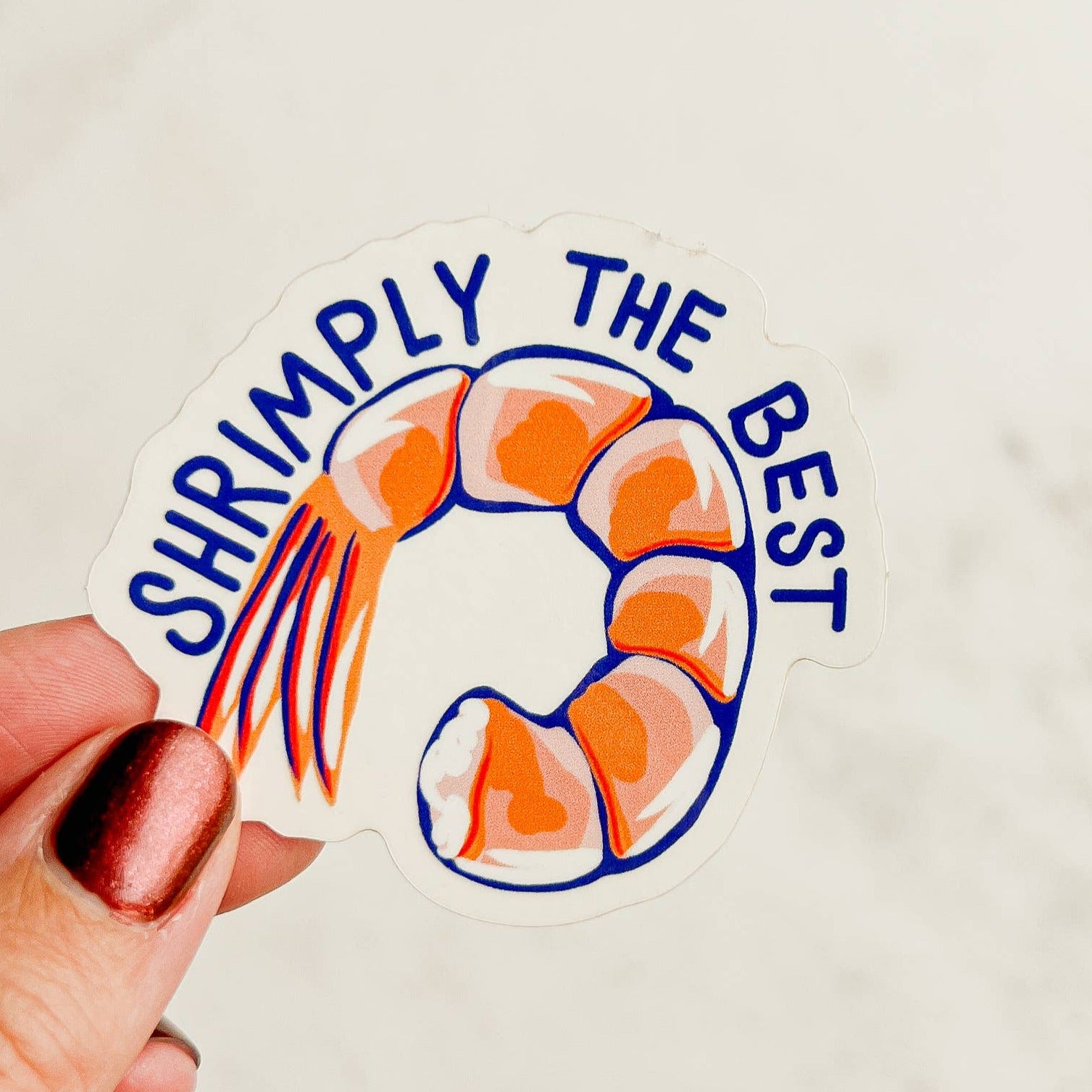 Shrimply The Best Transparent Sticker