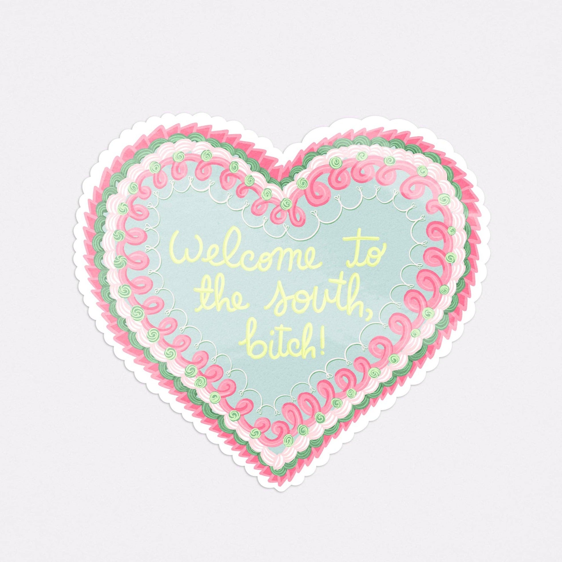 Welcome To The South Vintage Cake Sticker