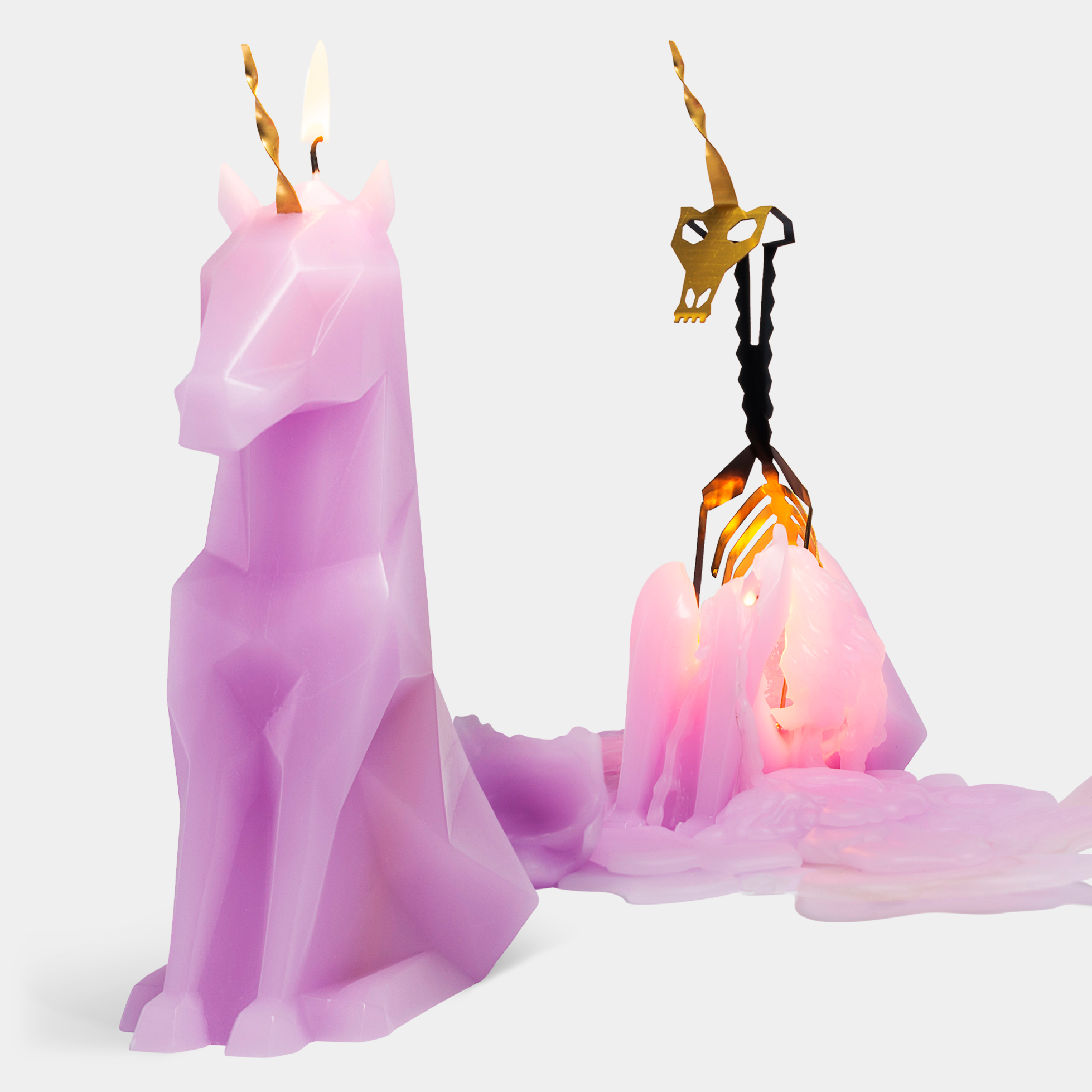 Unicorn Skeleton Candle - Lilac